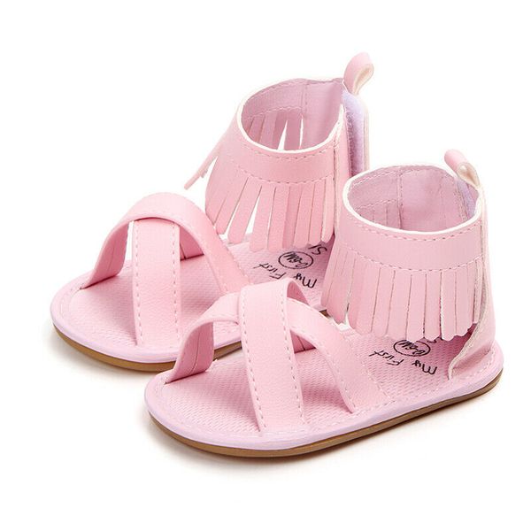 

2019 новый новорожденный девочка сандалии мода бахромой нескользящей мягкой нижней моды детская обувь 0-18м, Black;red