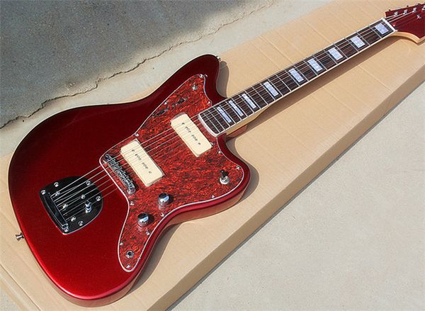 

Фирма Direct Metal Красная электрогитара с звукоснимателями P90, накладкой из палисандра, накладкой из панциря красной черепахи