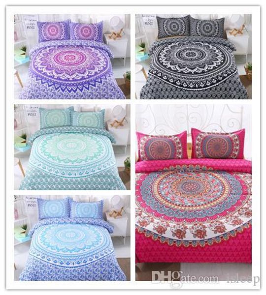 

bohemia style geometry 3d printing 2 3 pcs bedding set with pillowcase for all size