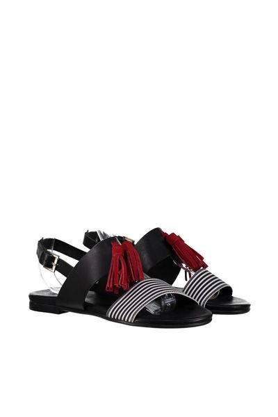 

pearl genuine leather black women 's sandals 120130002065