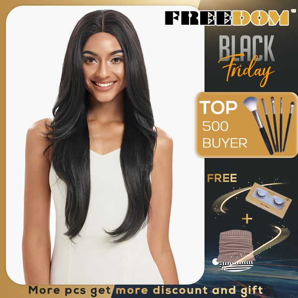 

om parting 13*4 synthetic lace front wigs for women black straight 613 orange blonde cosplay hair heat resistant