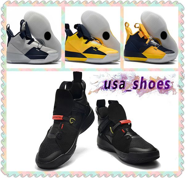 

jumpman xxxiii 33 pe georgetown hoyas mens casual shoes for 33s michigan maize blue black grey trainers sneakers size 7-12