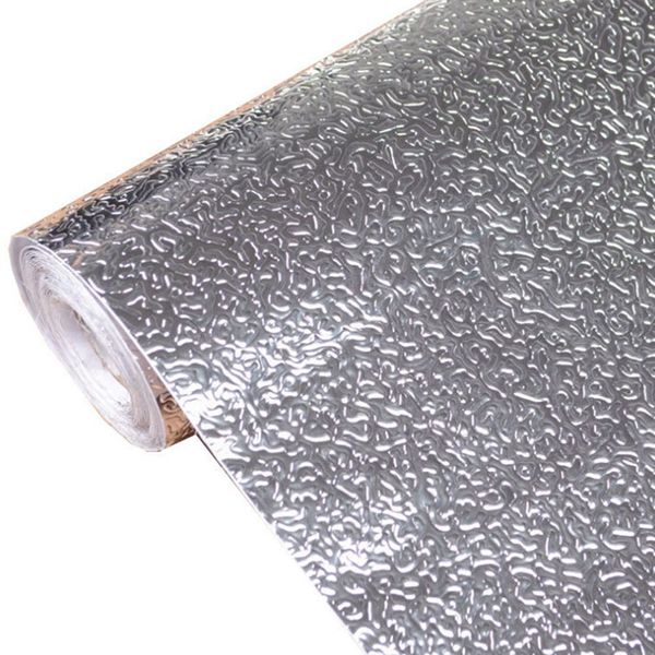 

0.6x1m kitchen oil-proof waterproof stickers aluminum foil kitchen stove cabinet self adhesive wall sticker diy wallpaper