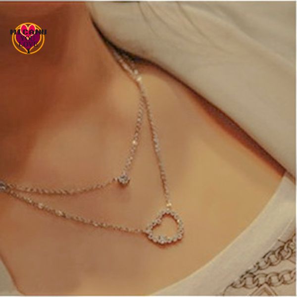 

kolye лакомства кристалл набора замок сердце слоистого prénom kpop эстетического ошейник mujer acessorios satisfyer ofertas дель диа апекс л, Silver