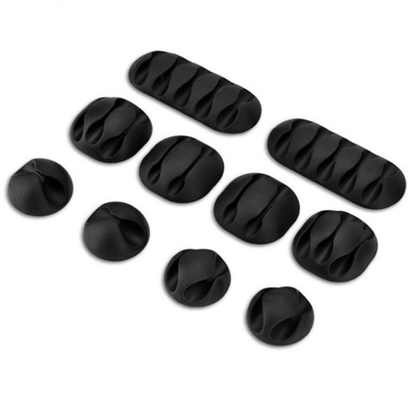 

5pcs silicone cable winder organizer desk set wire data line holder self adhesive line fixer winder wrap cord desk accessories