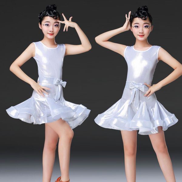 

professional children ballroom latin dance dress sleeveless competition dance costume for girls latino dancing dresses dl5171, Black;red