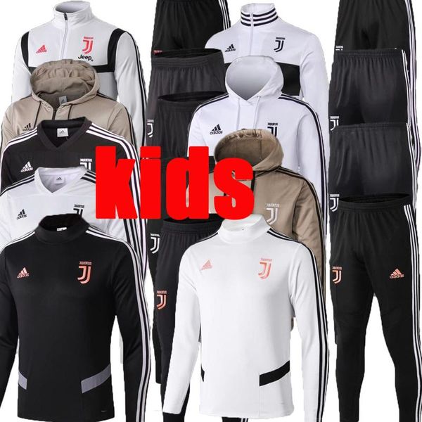 

Kid juventu occer jacket training uit kid 2019 2020 ronaldo dybala jacket kit juve full zipper football jacket weater track uit, Black