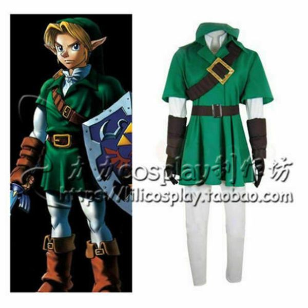 

legend of zelda zelda link cosplay costume, Black;red