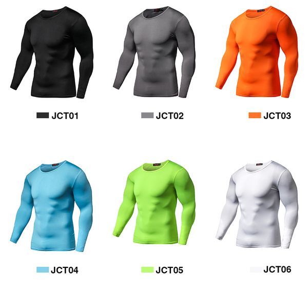 

new arrival quick dry compression shirt long sleeves training tshirt summer fitness clothing solid color bodybuild gym crossfit, White;black