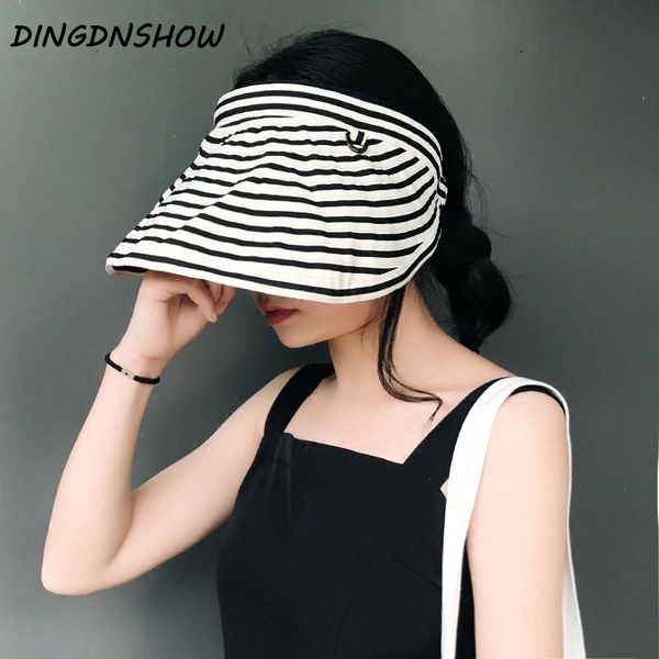 

dingdnshow] 2019 fashion bucket hat lady empty hat striped summer cap for women elegant sun girls cotton cap, Blue;gray