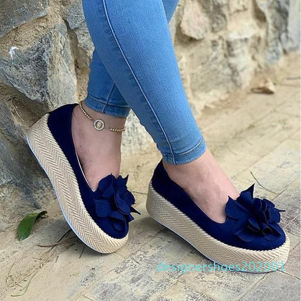 

puimentiua 2019 floral flats women shoes casual shoes woman spring platform sneakers slip on leather suede ladies loafers plus d01, Black