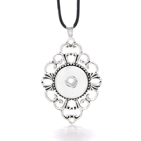 

горячее взаимозаменяемое круглое цветок имбирь ожерелье 294 fit 18mm snap кнопка подвеска ожерелье из очарования ювелирных изделий для женщи, Silver