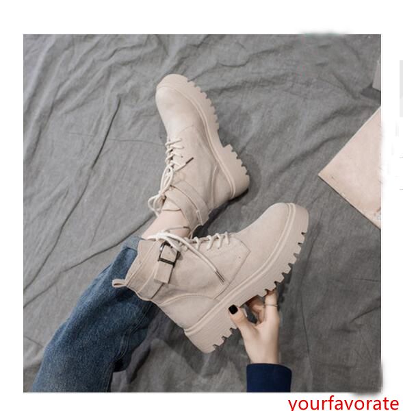 

grey martin boot female british wind 2019 new wild spring and autumn single boots short tube platform autumn models motorcycle short
