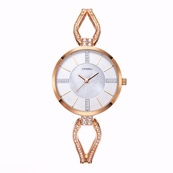 

sinobi luxury brand women watches diamond bracelet watch women elegant ladies girls quartz wristwatch female dress watches gift, Slivery;brown