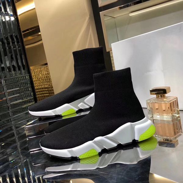 

НОВАЯ дизайнерская обувь Speed ​​Sock Sneakers Stretch Mesh High Top для мужчин женская черный бел