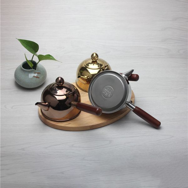 

500ml single handle water kettle induction turk samll coffee milk tea pot 304 stainless steel outdoor water boiler drinkware gas