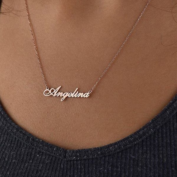 

customize name necklace for women friend necklaces for lover 316l stainless steel necklace jewelry, Silver