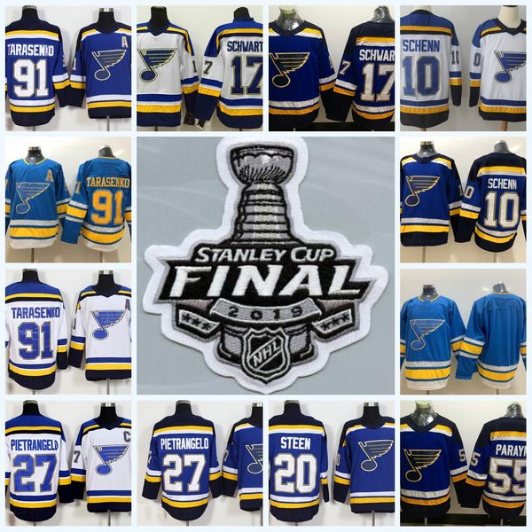 

St Louis Blues 2019 Stanley Cup Finals Vladimir Alex Pietrangelo Tarasenko Jaden Schwartz Binnington Ryan OReilly Parayko Mens Jersey