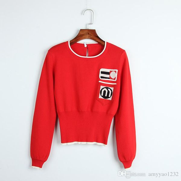 

2018 brand same style sweater blue/red regular long sleeve crew neck panelled prom sweater fashion women clothes dl, White;black