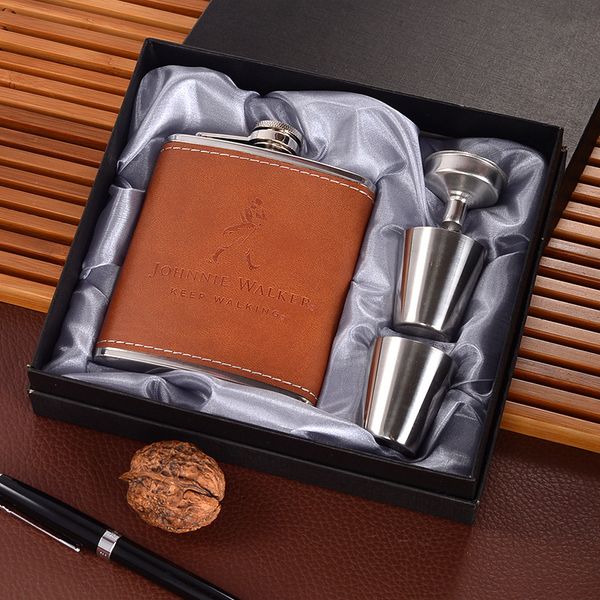 7 Unzen Edelstahl-Flachmann-Set Jack Flagon mit Trichterschalen Mini-Whisky-Flagon auslaufsicheres Geschenk im Freien tragbarer Weintopf Seeschifffahrt GGA2591