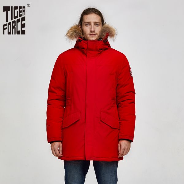 

tiger force 2019 alaska parka winter jacket for men waterproof warm coat with real fur hooded male thick snowjacket big pocket, Tan;black