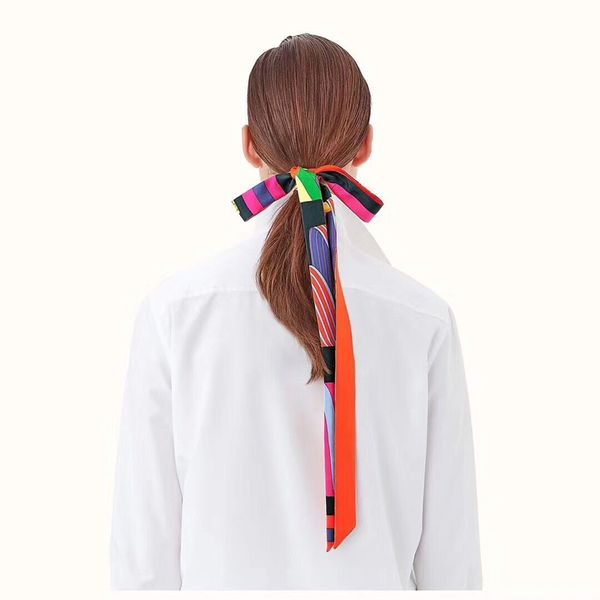 

profeesion wholesale popular 200*3cm scarf headband women long skinny plaid head scarves for ladies paisley silk scarf bag ribbons sale, Blue;gray