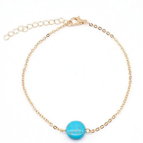 

anklets golden silver chain foot chain turquoises anklets for women love barefoot sandals rose anklet bracelets foot jewelry, Red;blue