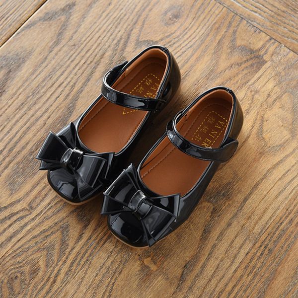 

kids girls shoes school student single princess shoes for children baby fashion bea shoe with bow girls performance, Black;grey