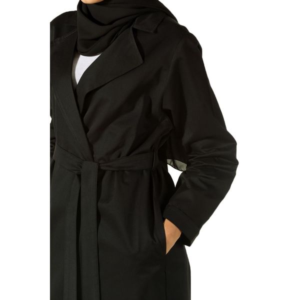 

belted trench coat, Tan;black