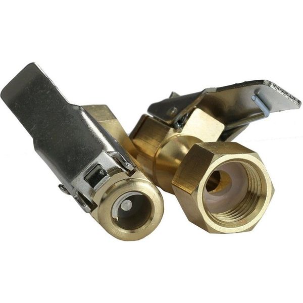 

2 pcs opened type flow straight lock-on air chuck with clip for tire inflator ys-buy