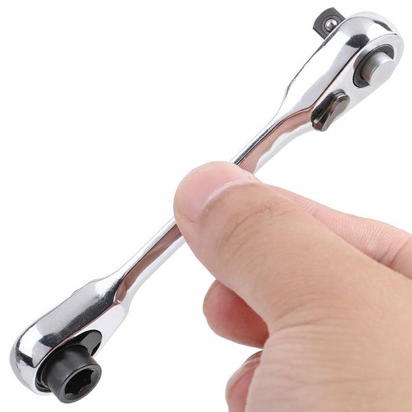 

1pcs 1/4"mini ratchet wrench batch head handle small socket wrench double-ended torque repair tools