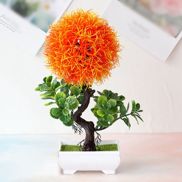 

uk artificial plant potted flower bonsai grass ball tree home desk decor plastic
