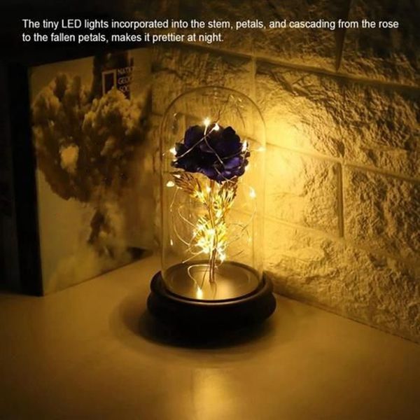 

rose in flask night lamp luminaria lampara red rose with led light in glass dome for wedding party mother's day gift