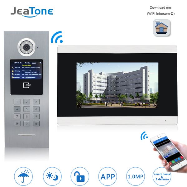 

jeatone 7''touch экран wifi видео-телефон двери ip-дверной звонок домофон для здания системы контроля доступа поддержка пароль / ic card / i