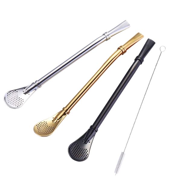 

набор из 3 повторно используемых мате соломенных фильтров из нержавеющей стали