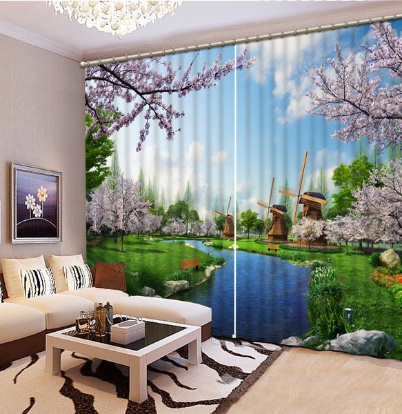 

beautiful park scenic 3d window curtain blackout for living room bedroom kitchen door drapery home decor