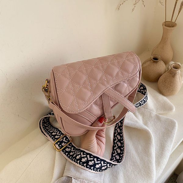 

fashion pu leather saddle bag women luxury shoulder bags small round handbag spring and summer crossbody messenger bags