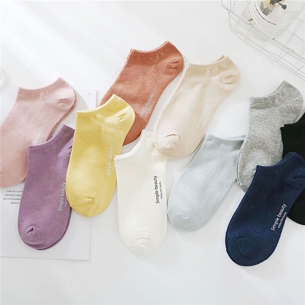 

new fashion candy colored socks for women and girls casual short ankle boat low cut socks, Black;white