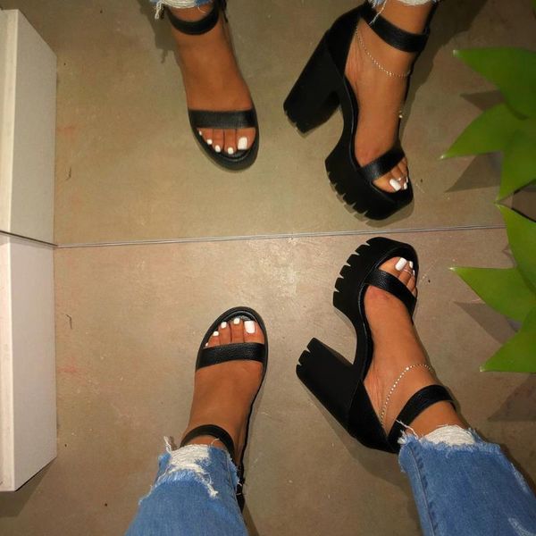 

women's sandals roman style ladies black color large size high heels sandals casual women wedges platform slid# cs02