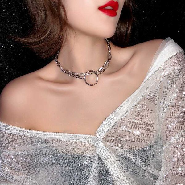 

new korean version of the wild ring clavicle chain net red neck chain tide neck jewelry layered necklace chokernecklace, Golden;silver