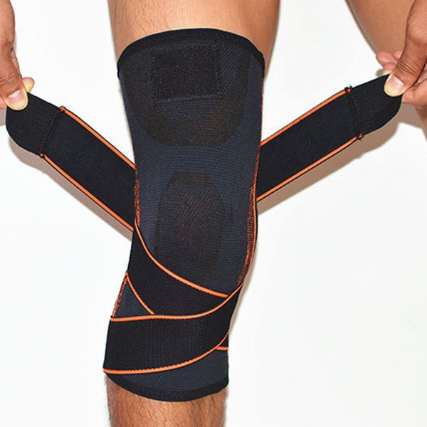 

basketball football kneepad volleyball knee pads bandage elastic knee supportor protect sports safety, Black;gray