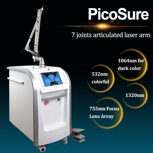 

2020 selling pico laser tattoo removal professional picosecond laser tattoo removal treatment 755nm honeycomb focus lens array, Black