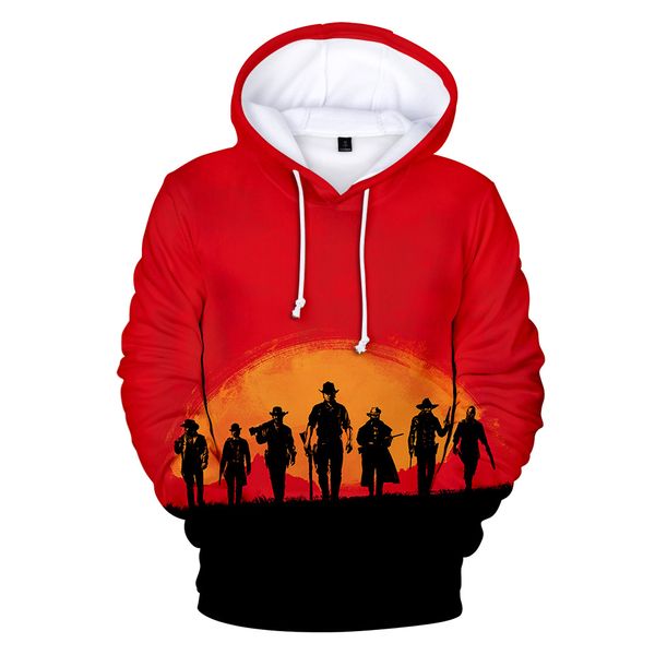

RED DEAD REDEMPTION 2 Hoodie 3D Print Long Sleeve Sweatshirt Digital Printing Tops for Autumn 2XS-4XL