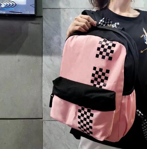 

designer women travel backpack luxury student school bags fashion plaid letter style large capacity backpack