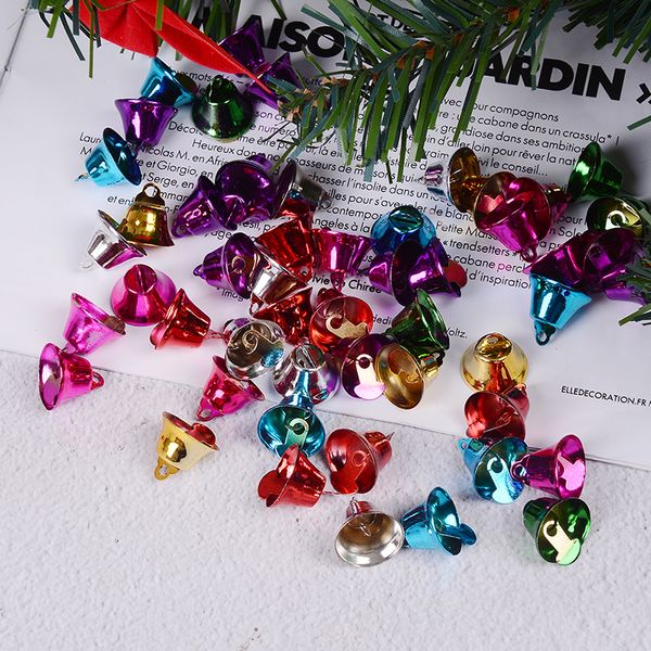 

new 50pcs/lot 16mm colorful metal bells pendants bell diy christmas decor handmade supplies accessories wholesale