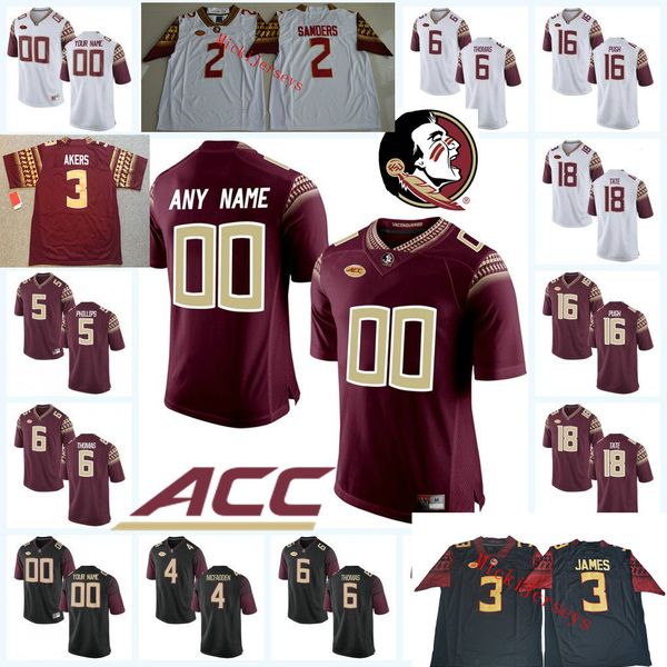 

custom florida state seminoles football jersey 1 james blackman 21 marvin wilson 1 bobby bowden 16 chris weinke 17 charlie ward fsu jersey, Black