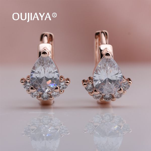 

oujiaya water drop earrings for women korean fashion 585 rose gold dangle earrings wedding engagement elegant jewelrya212, Silver