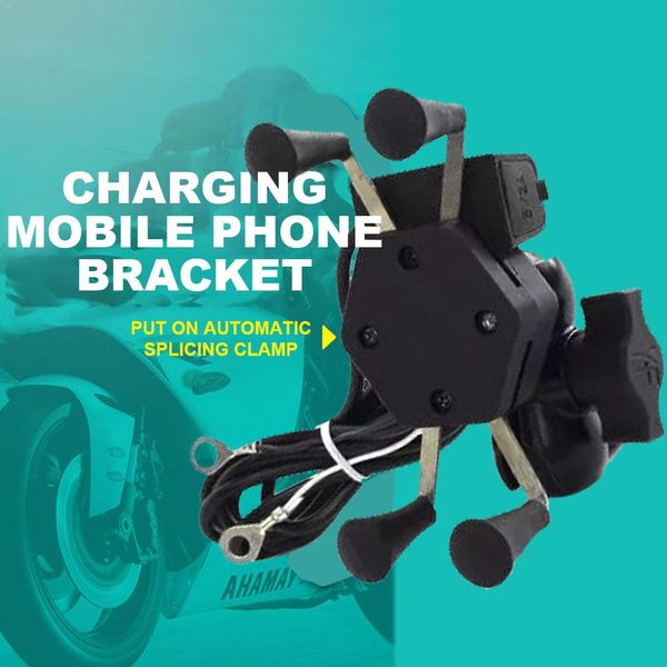 

bicycle phone holder 360 degree rotate mobile phone metal holder 2a usb charger stand for iphone x waterproof
