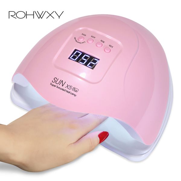 

rohwxy 54w nail lamp led uv ice lamp for manicure nail dryer for all gel polish with lcd display art tools