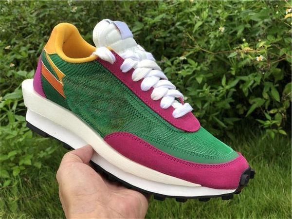 

2019 authentic sacai x ldv waffle ldwaffle daybreak men women running shoes pine green clay orange del sol-sail bv0073-301 with box 5-12, Black